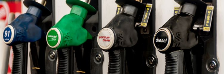 diesel pumps at petrol station